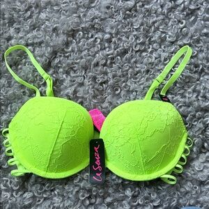La Senza Vibrant Lime Lace Bra